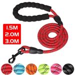 Extra Strong Reflective Rope Dog Lead with Foam Padded Handle Leash 9.5ft 300cm