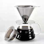 Pour Over Coffee Filter Stainless Steel Reusable Cone Slow Dripper Cup 800 Mesh.