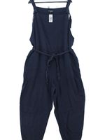 SEASALT CORNWALL Women's Jumpsuit UK 26 Blue Linen with Cotton Wide-Leg Jumpsuit