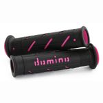 Two Component Grip Rubber Pair Black Fuchsia 22/26mm Motorcycles and Scooters