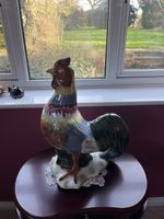 Large Vintage Ceramic Rooster Cockerel Ornament – Hand Painted Farmhouse Decor
