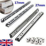 1-10Pairs Drawer Runners Grooved Ball Bearing Slides Cabinet Draw Rail 17mm 27mm