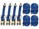 Tie Down Lashing Ratchet Straps X4 (5T 50MM 8M Cargo Load Securing Claw Hook)