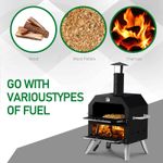 Outdoor Pizza Oven Wood Fired 2-Layer Pizza Maker W/ Stone Camping Backyard BBQ