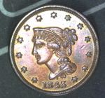 1843 Braided Hair Large Cent Petite Head  small letters