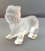 Lalique Crystal Glass Dog ''Yorkie'' Yorkshire Terrier Figurine