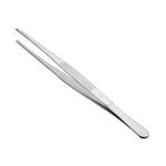 Tweezers, 10" Length, Stainless Steel Straight Blunt Tip Tweezer