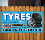 TYRES BANNER SALE FOR OUTDOOR USE WATERPROOF TYRE BANNERS WITH EYELETS PVC SIGN
