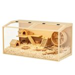 BingoPaw Wooden Hamster Cage with Tempered Glass Clear Sheets 120cm XXL Habitat