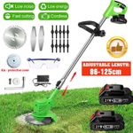 21V Electric Cordless Grass Trimmer Strimmer Garden Edger Cutter with 2 Battery