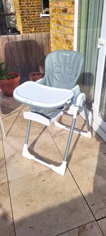 Miniuno Yumo Plus 2 Baby High Chair Foldable Removable Tray Cushion Grey/White