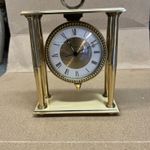 VINTAGE Swiza 7 Jewels Swiss Brass Carriage Mantel Clock ( Working Alarm )