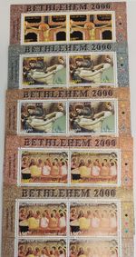 PALESTINE 2000 EASTER, BETHLEHEM FIVE SHEETS SCOTT 114-118 HIGH IN VALUE MNH