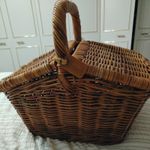 Harrods Picnic Wicker Basket STUNNING PIECE Vintage Leather