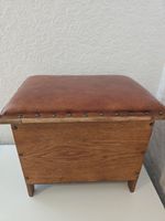 Antique Late-Victorian Solid Oak Fireside Storage Stool / Log Box
