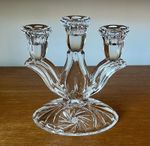 American Cut Pinwheel Lead Crystal Candelabra 3 Tier Vintage