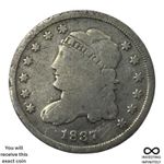 1837 Capped Bust Half Dime X-1091