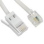 3m RJ11 to BT Cable Lead Modem FAX Telephone Landline Phone Male Plug BT Socket