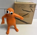 Boxed Orange Tango Man 1990s Rubber Toy Doll, YOU’VE BEEN TANGO’D Vintage