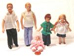 Dolls House Modern Family Of 5 People 1:12 Scale Nursery Accessory DP122 tumdee