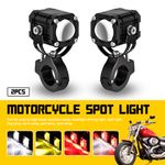 12V 60W LED Motorcycle Motorbike Fog Spot Lights Headlight Driving Lamp & Switch