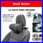 Car Headrest Pillow Adjustable Neck Support Phone Tablet Holder PUOU