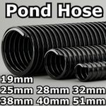 BLACK CORRUGATED FLEXIBLE POND HOSE FISH GARDEN FILTER PUMP MARINE FLEXI PIPE