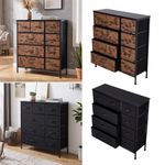 9 Drawers Fabric Chest of Drawers Dresser Bedroom Bedside Storage Organizer Unit