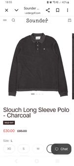 Sounder Golf Long Sleeve Polo Shirt Size XL Chsrcoal Brand New No Tags