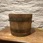 Antique 1900s R. A. LISTER & CO. LTD teak & Brass Bucket 