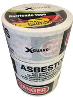 3 PC, X-Guard Barricade Tape: Danger Asbestos - 3" x 1000'