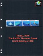 $9.75 Scott Value - 2016 TUVALU Thresher Sharks Pacific Ocean CV MNH NH UMM