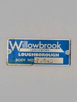 Willowbrook Bus Coach Coachwork Loughborough No 79840 Vintage Builders Plate