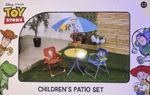 Disney Pixar Toy Story Folding Children's Patio Set Table 2 Chairs Parasol Metal