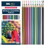 12-24 Metallic Pencils Intense Assorted Colours Drawing Colouring Artist Art Set
