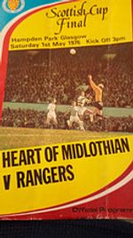 Heart of Midlothian v Rangers Scottish Cup Final Prog. 1 May 1976 Used condition