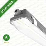 6 X Lumineux Anti-Corrosive 6ft Single 38W 2CCT 4K/5K IP65 Grey 430415