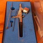 OLYMPOS HP-100C Double Action Airbrush Gun, Air Powered, Silver/Black