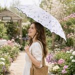 Ladies UV Protection Sun Rain Protection Parasol Folding Flower Umbrella