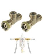 PACK OF 2 x W20 LP LPG PROPANE GAS BOTTLE PIGTAIL HOSE CONNECTOR T FITTING TEE