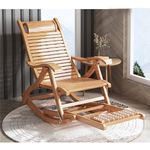 Extra Large Rocking Chair Wooden Lounge All Weather Recliner with High Backrest