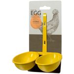 Double Egg Poacher with Non Stick Coating Hang Over Pan Yellow Metal Eddingtons