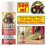 Strong As An Ox Carpet Adhesive Spray 500ml Heavy Duty Extra Strong 