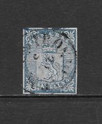 NORWAY SCOTT 1 USED VF - 1855 4s BLUE ISSUE - COAT OF ARMS