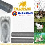MARKSMAN Galvanised Mesh Wire Fence Aviary Net Rabbit Hutch Chicken Coop Pets UK