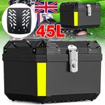 45L Motorcycle Rear Top Box Luggage Top Tail Carrier Case with Reflective Black~