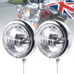 Chrome 4-1/2" LED Auxiliary Driving Spot Fog Passing Light Lamp For Harley 