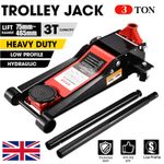 Durable Steel Trolley Jack 3 Ton Compact Hydraulic fr Van Car Caravan Heavy Duty
