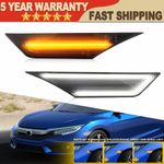 Smoked Dynamic Side Marker Light Turn Signal Indicator For Honda Civic 2016-2021