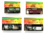 ROUNDHOUSE 'HO' GAUGE LOT OF 4 2X BULKHEAD FLAT CAR & 2X BOX CAR MODEL KITS